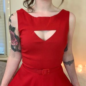 Bettie Paige Red Retro-Inspired Sailor Dress SizeS